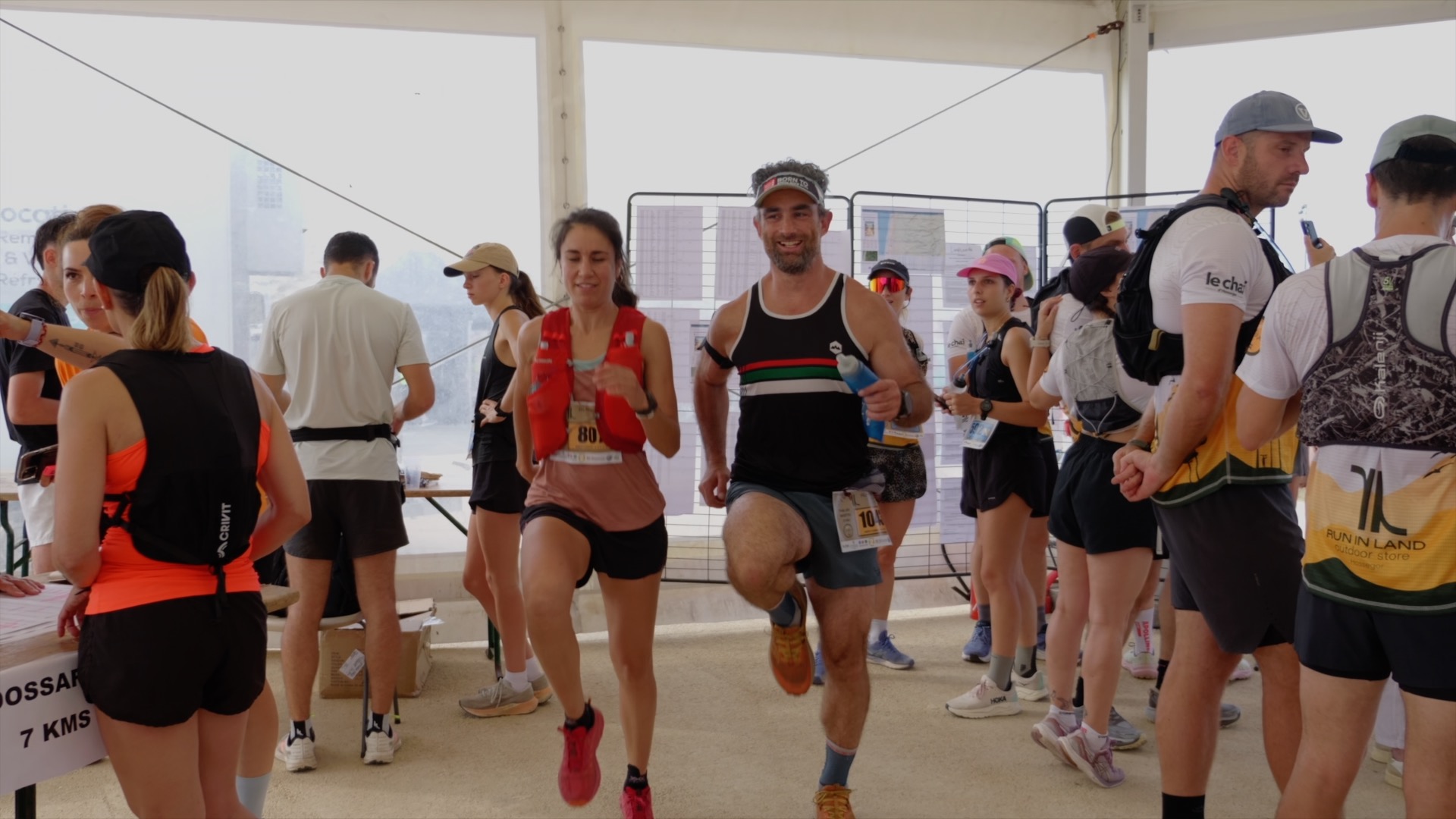 Coureurs au retrait des dossards